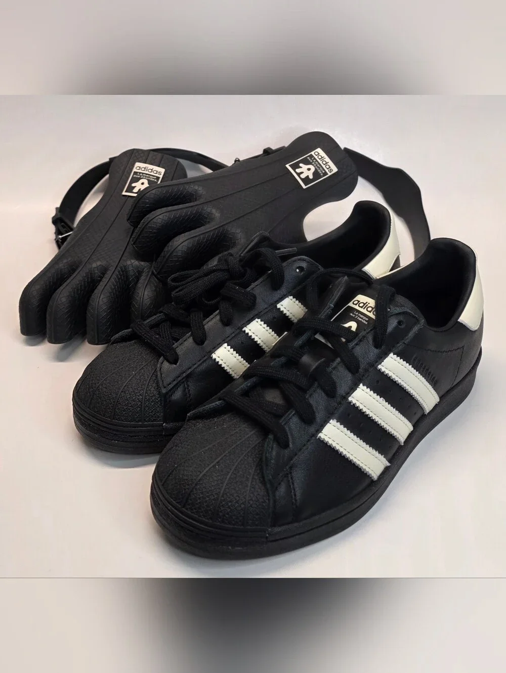 adidas Men’s Black Swim Fins with White Stripe Accents